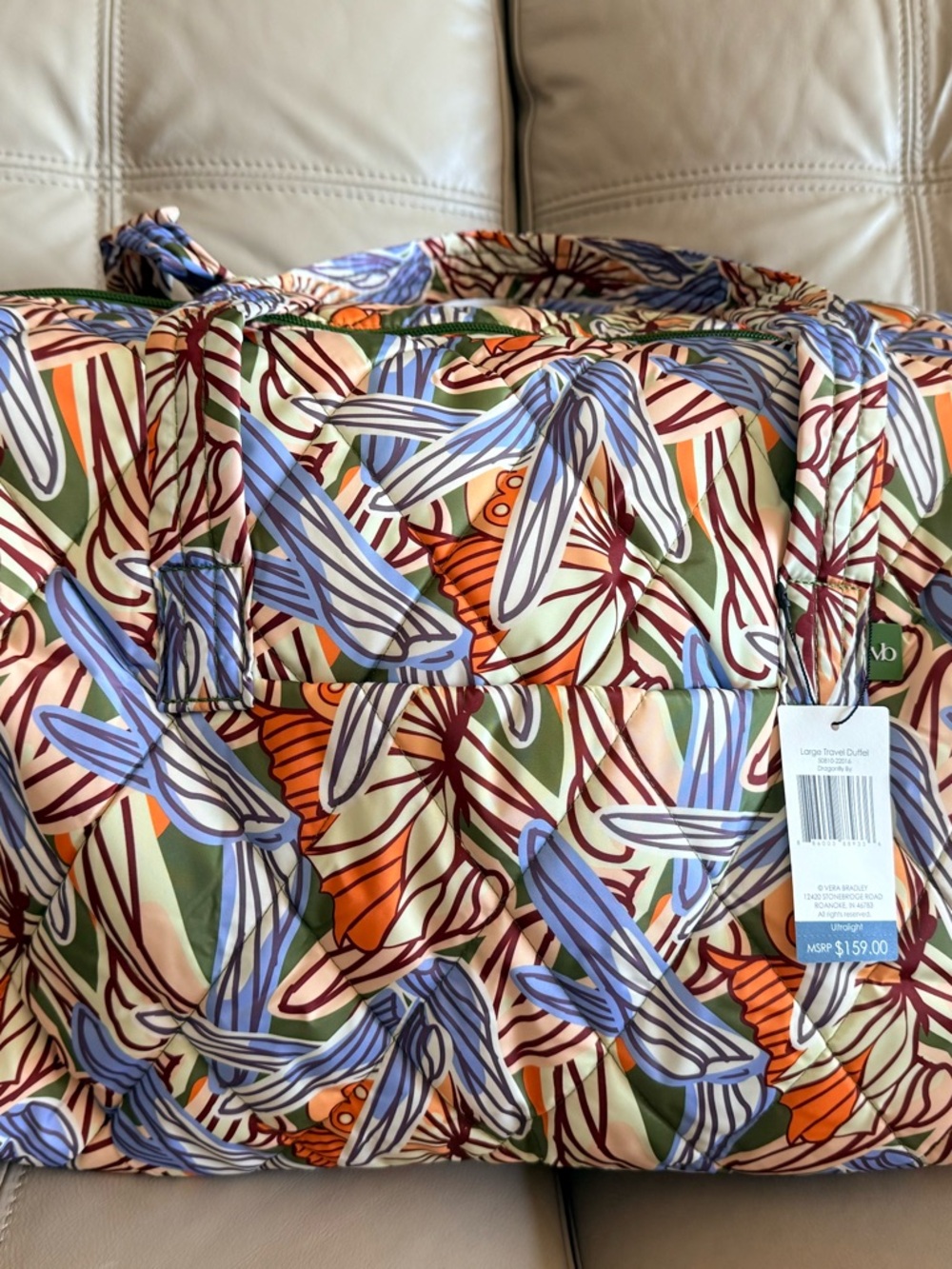 Vera Bradley Large Travel Duffel Bag in Ultralight Dragonfly, New R$159 - Picture 5 of 10